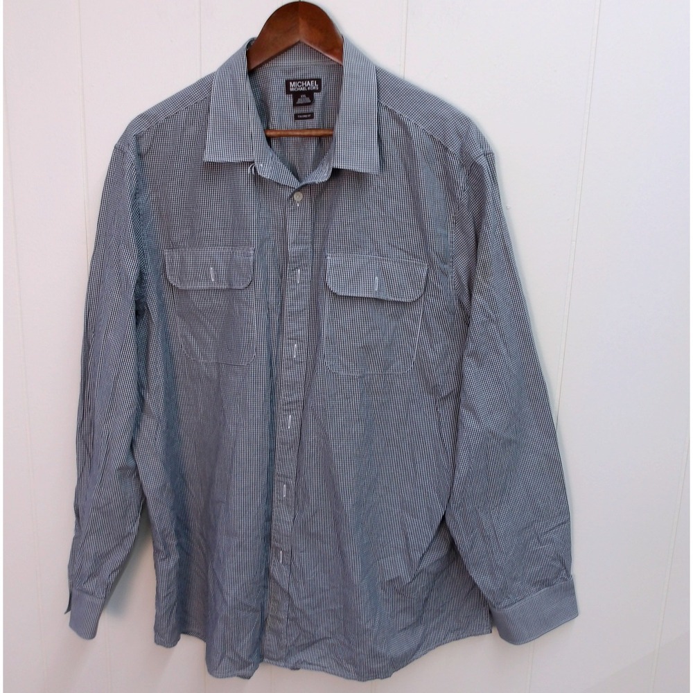 MICHAEL‎ KORS Men's Long Sleeve Checkered Button Down Shirt XXL / #9080